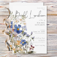 Rustic Meadow Wildflowers Watercolor Bridal Lunch