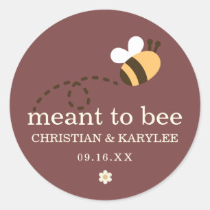 Rustic Meant To Bee Wedding Classic Round Sticker
