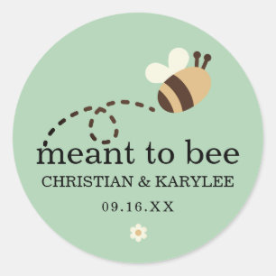 Rustic Meant To Bee Wedding Classic Round Sticker