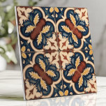Rustic Mediterranean Floral Blue and Terracotta Tile<br><div class="desc">Add timeless Mediterranean elegance to your space with this intricate tile featuring bold floral patterns in rich blue, warm terracotta, and golden yellow on a creamy backdrop. The design evokes traditional handcrafted artistry, perfect for creating stunning backsplashes, accent walls, or rustic-inspired interiors. Its detailed patterns and vibrant colours bring warmth...</div>