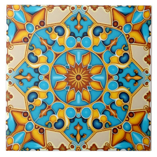 Rustic Mediterranean Spanish Azulejo Decorative Tile