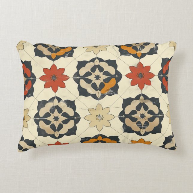 Rustic Mediterranean Tile Accent Pillow (Front)