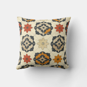 Rustic Mediterranean Tile Throw Pillow