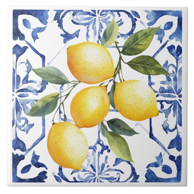 Rustic Mediterranean Tuscany Lemon Tile (Front)