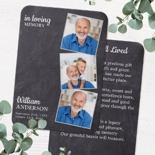 Rustic Memorial 3 Photo Carte de prière funéraire 
