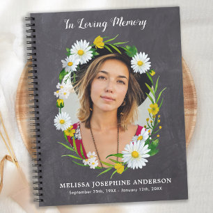 Rustic Memorial Daisy Floral Funeral Livre d'or
