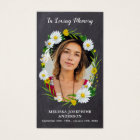 Rustic Memorial Floral Photo Funeral Prayer Card