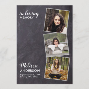 Rustic Memorial Order Of Service 3 Photo Funeral Program