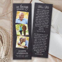 Rustic Memorial Poem 3 Photo Funeral Bookmark