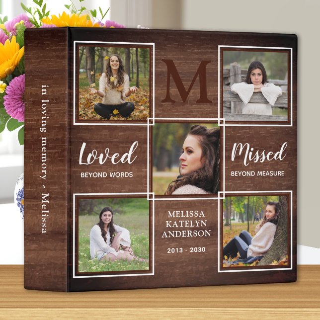 Rustic Memorial Remembrance Keepsake Photo Album Binder (Creator Uploaded)