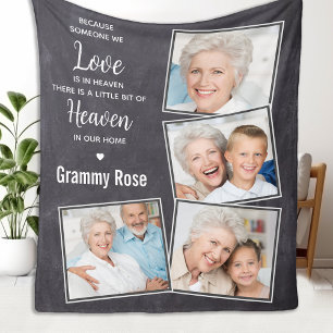 Rustic Memorial Remembrance Photo Collage Fleece Blanket