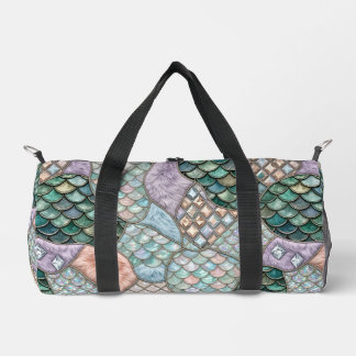 Rustic Mermaid Fairytale Patchwork Monogram Duffle Bag