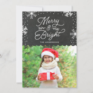 Rustic Merry and Bright Holiday Photo Card