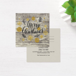 Rustic Merry Christmas Gold Gift Card Certificate