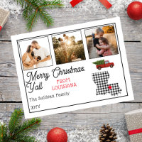 Rustic Merry Christmas Louisiana Photo Holiday