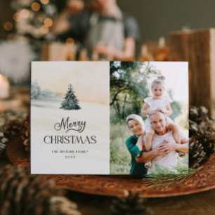 Rustic Merry Christmas Photo Holiday Card
