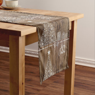 Rustic Merry Christmas Slogan Table Runner