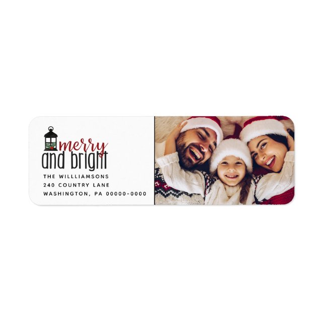 Rustic Merry et Bright Photo Return Adresse (Devant)