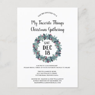 Rustic Mes Choses favorites Noël Invitation de fêt