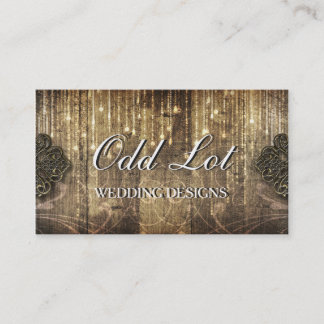 Rustic Metal and Wood Wedding Planner BusinessCard Business Card