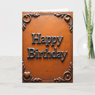 Rustic Metal Birthday Card