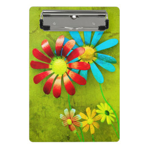 Rustic Metal Garden Flowers Mini Clipboard