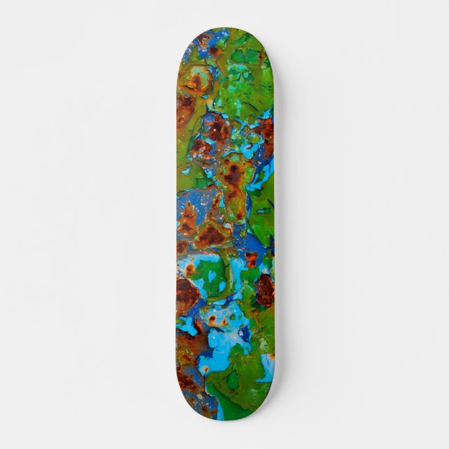 Rustic Metal Peeling Paint Vintage Grunge Funny - Skateboard (Front)