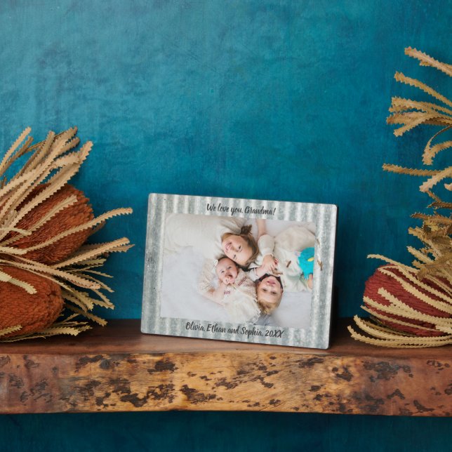 Rustic Metal Personalized Name Photo Plaque (Side)