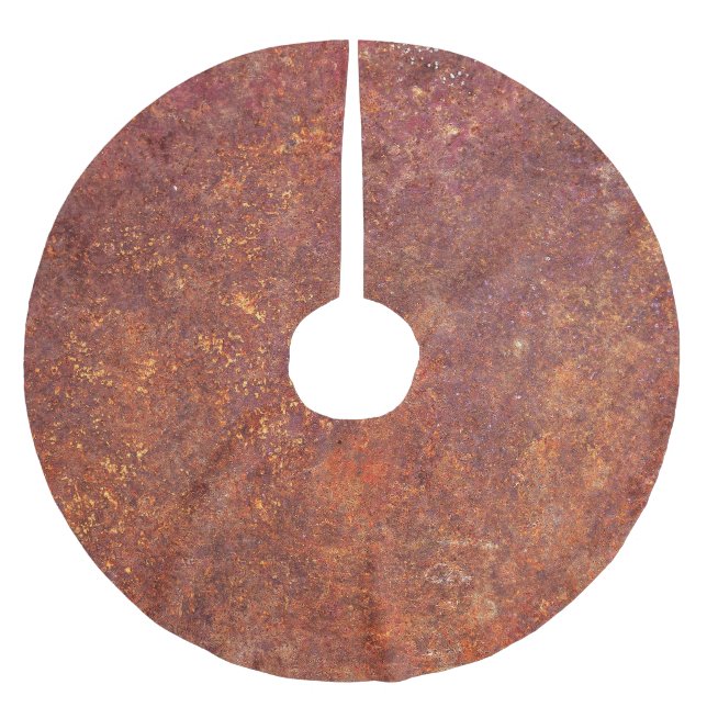 Rustic metal: textured surface. brushed polyester tree skirt (Front)