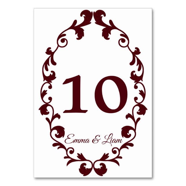 Rustic Mexican Wedding Table Number Card (Front)