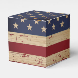 Rustic Military Stars And Stripes American Flag  Favor Box