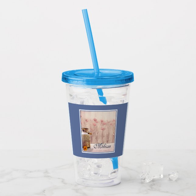 Rustic Milk Can Country Style on Wood Acrylic Tumbler (Front Ice)