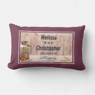 Rustic Milk Can Country Wedding Lumbar Pillow