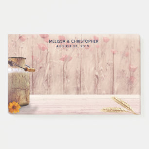 Rustic Milk Can Country Wedding Post-it Notes