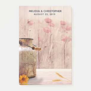 Rustic Milk Can Country Wedding Post-it Notes