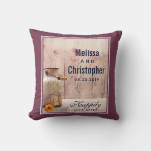 Rustic Milk Can Country Wedding Throw Pillow