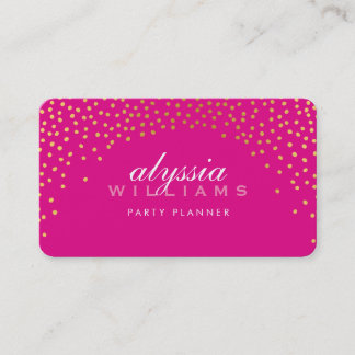 RUSTIC MINI CONFETTI cute luxe gold foil pink Business Card
