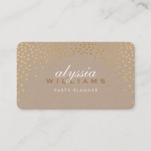 RUSTIC MINI CONFETTI cute trendy gold foil kraft Business Card