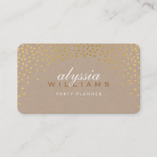 RUSTIC MINI CONFETTI cute trendy gold foil kraft Business Card