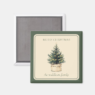 Rustic Minimal Christmas Tree Magnet