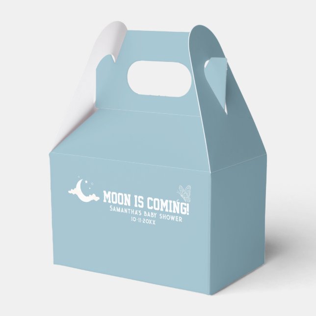 rustic minimal cloud boy baby shower favor box (Front Side)