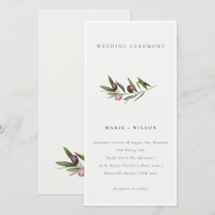 Rustic Minimal Olive Branch Foliage Wedding Invite