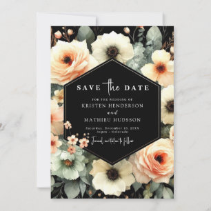 Rustic Minimal Peach Wedding Save The Date