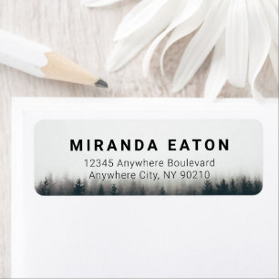 Rustic Minimal Pine Trees Woodland Return Address