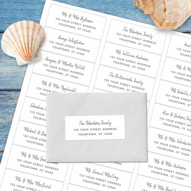 Rustic Minimal Script Wedding Guest Address Labels (Creator Uploaded)