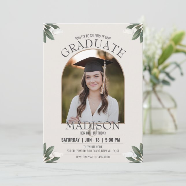 Rustic Minimalist Birthday Graduation Country Invitation (Standing Front)