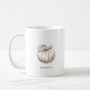 Rustic Minimalist Brown Fall Thanksgiving  Coffee Mug
