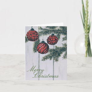 Rustic Minimalist Merry Christmas Holiday Card