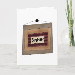Rustic Minimalist Simplify Word Art Sign Card