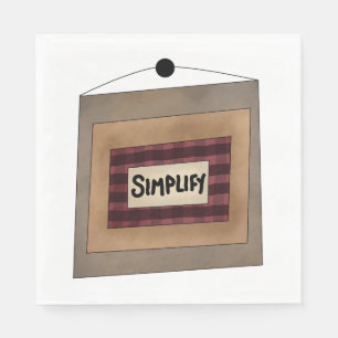 Rustic Minimalist Simplify Word Art Sign Napkin